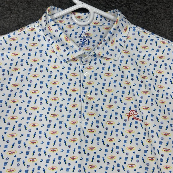 RHOBACK Polo Shirt Men's 3XL White Las Vegas Activity casino print Wicking - Picture 2 of 12